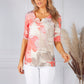 Tropical Stripe Coral Print Top