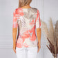 Tropical Stripe Coral Print Top