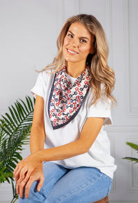 square scarf in a nautical print