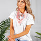 Beige Abstract Print Square Scarf