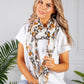 Camel and White Leopard Print Scarf