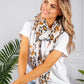 Camel and White Leopard Print Scarf