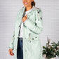 Turquoise Marine Raincoat with Soft Grey Lining