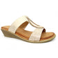 Pennita Beige Low Wedge Sandal