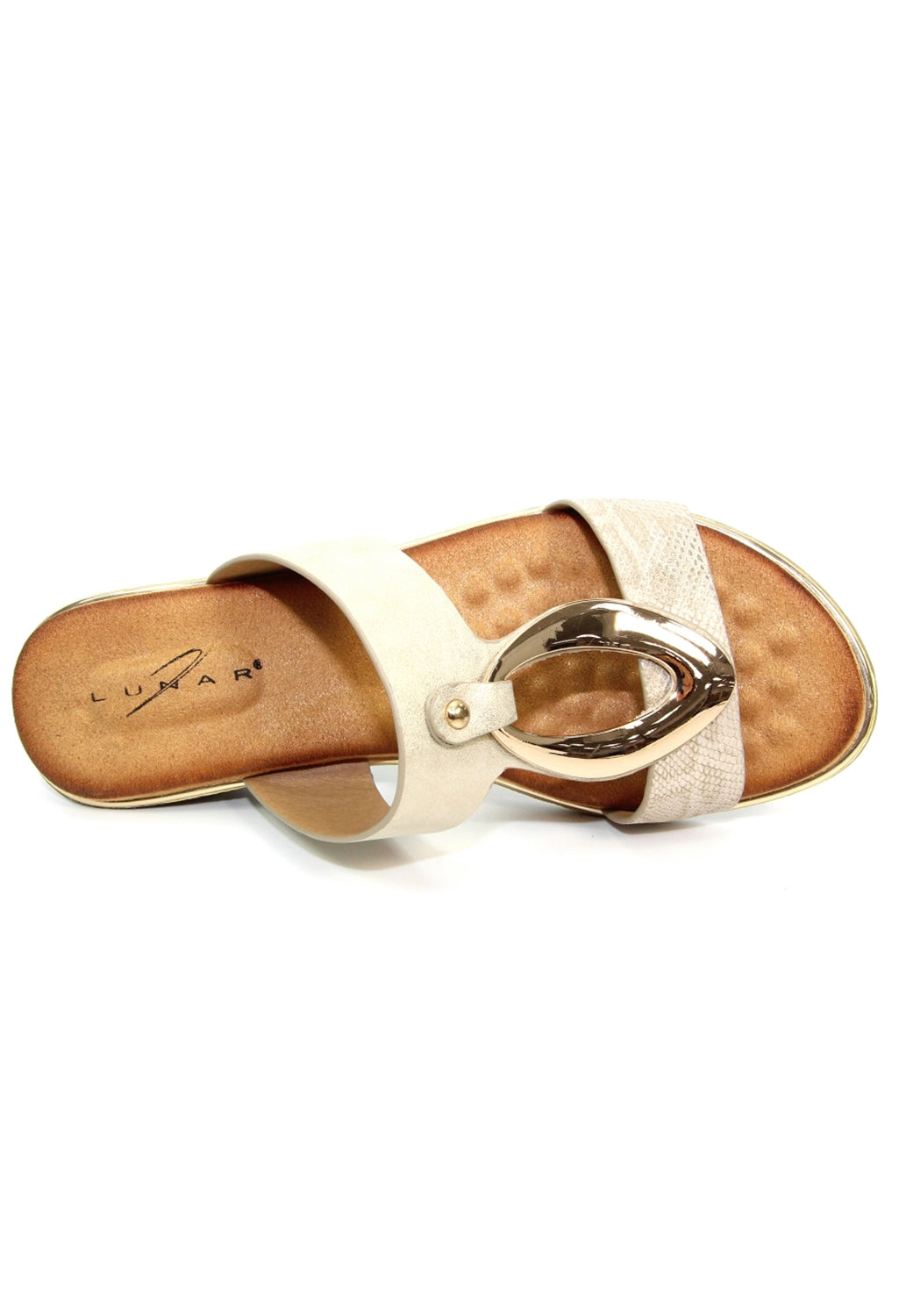 Pennita Beige Low Wedge Sandal