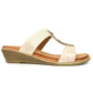 Pennita Beige Low Wedge Sandal