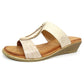 Pennita Beige Low Wedge Sandal