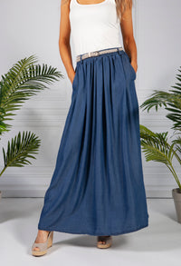 Denim Blue Maxi Skirt