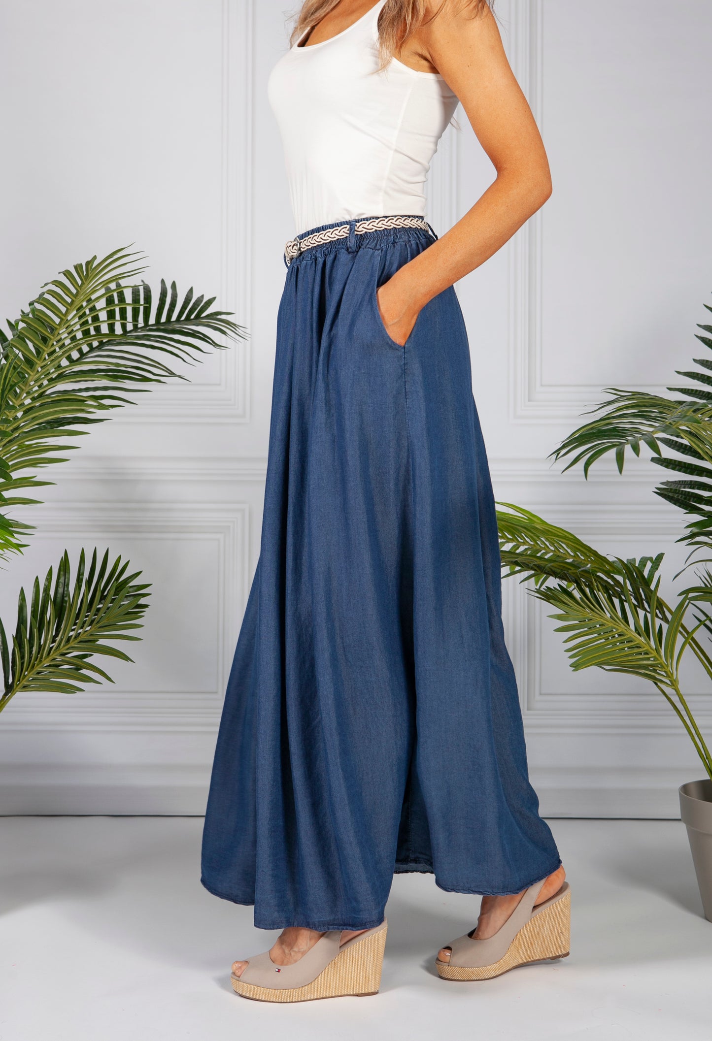 Denim Blue Maxi Skirt