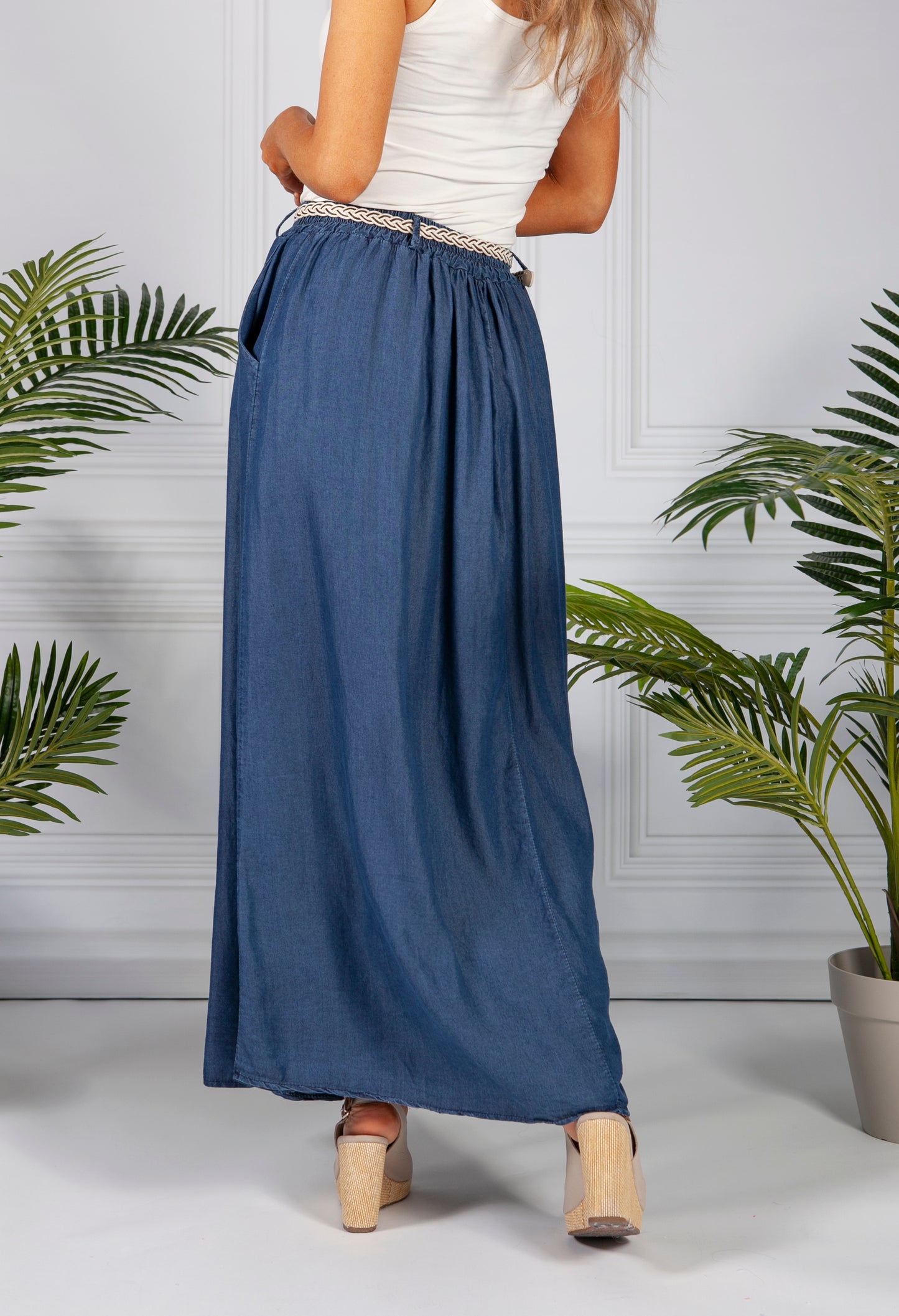 Denim Blue Maxi Skirt