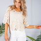 Sand Lace Top and Cami Set