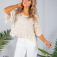 Sand Lace Top and Cami Set