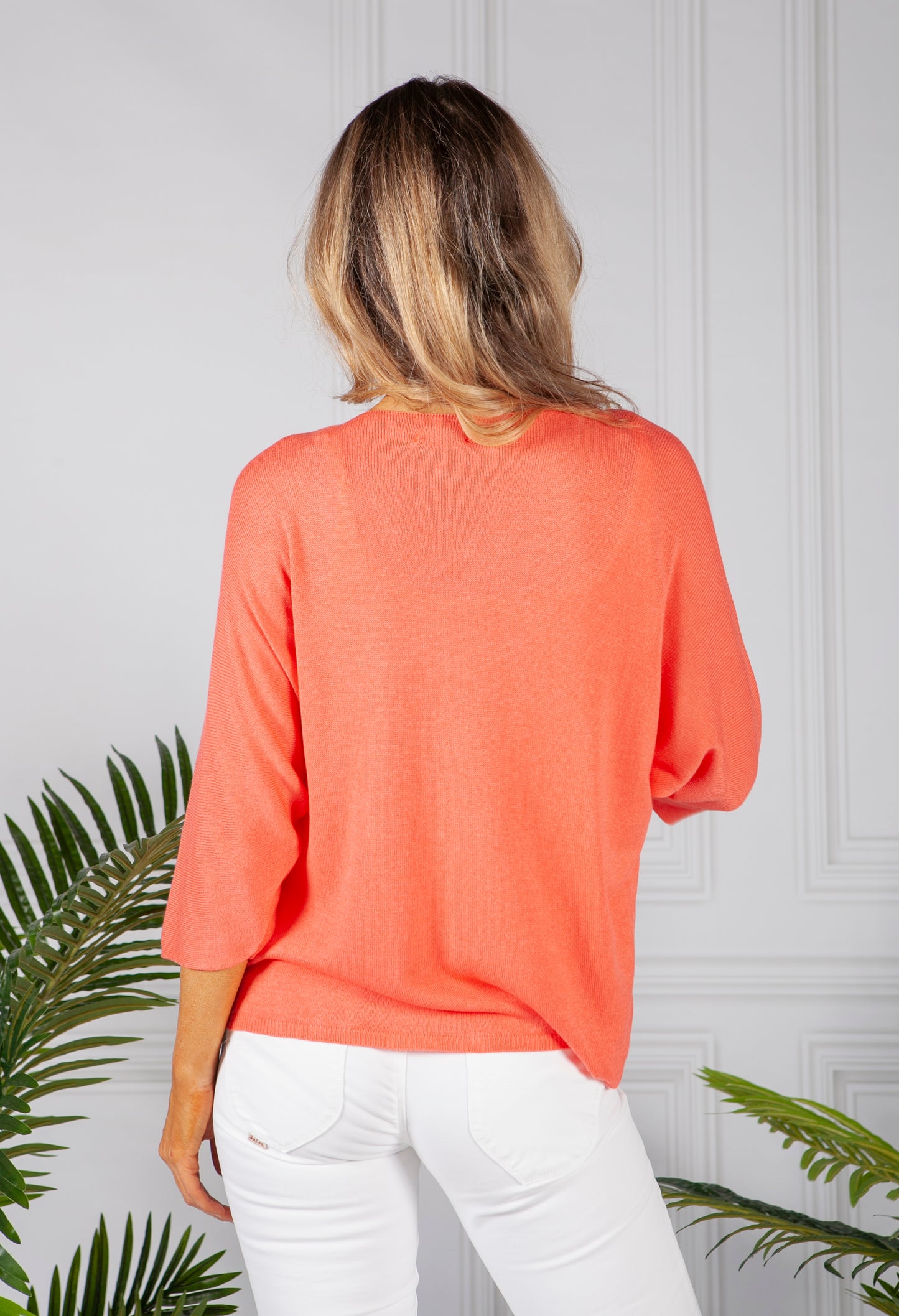 Oversized Pullover Knit in Coral