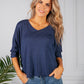 Oversized Pullover Knit in Navy