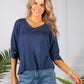 Oversized Pullover Knit in Navy