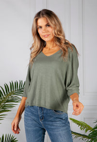 Oversized Pullover Knit in Khaki-1