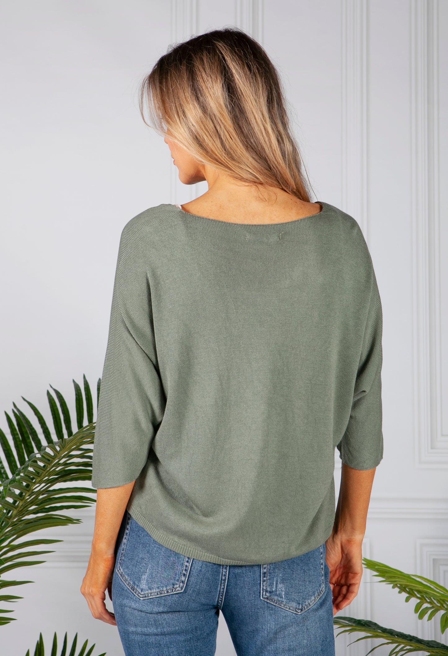 Oversized Pullover Knit in Khaki-1