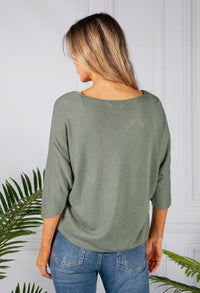 Oversized Pullover Knit in Khaki-1