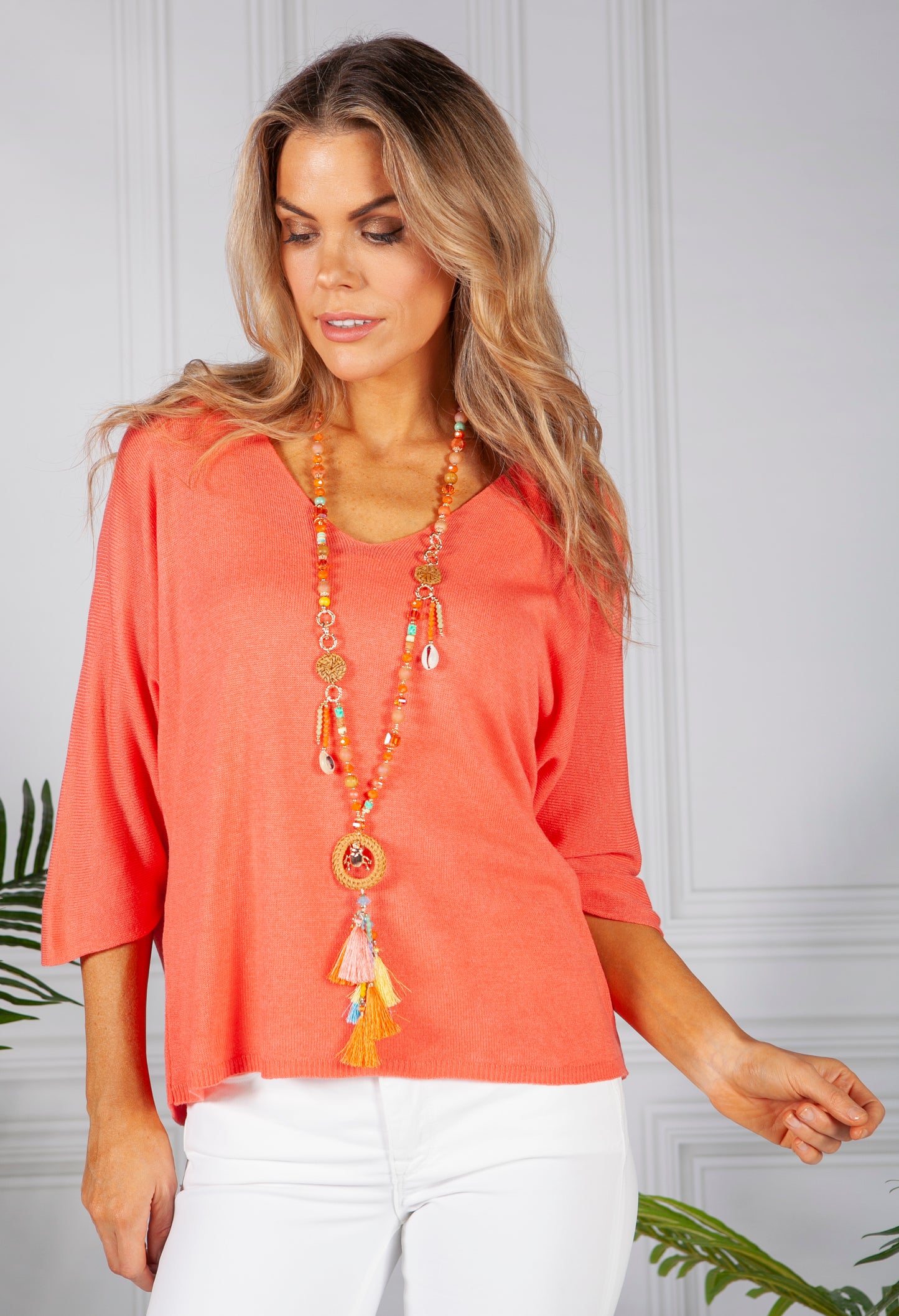 Orange Beaded Necklace