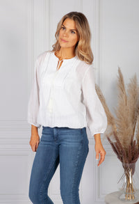 Silver White Stripe Blouse