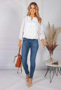 Silver White Stripe Blouse