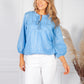 Sky Blue Silver Stripe Blouse