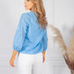 Sky Blue Silver Stripe Blouse