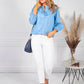 Sky Blue Silver Stripe Blouse