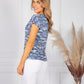 Denim Blue Cursive Print Top