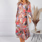 Abstract Leaf Print Dress