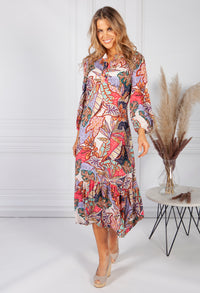 Abstract Leaf Print Dress