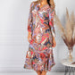 Abstract Leaf Print Dress