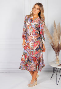 Abstract Leaf Print Dress