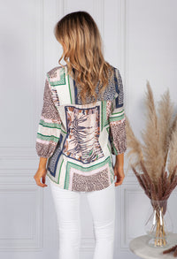 Multi Pattern Print Blouse