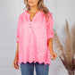 Bright Pink Broderie Anglaise Blouse