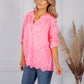 Bright Pink Broderie Anglaise Blouse