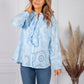 Ruffle Broderi Anglaise Blouse in Sky Blue