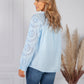 Ruffle Broderi Anglaise Blouse in Sky Blue