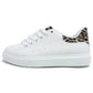 White and Leopard Print Trainer