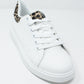 White and Leopard Print Trainer