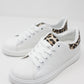 White and Leopard Print Trainer