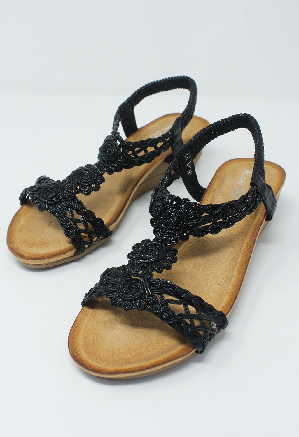 Black Wedge Sandal-2