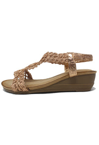 Rose Gold Wedge Sandal-1