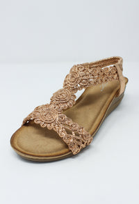 Rose Gold Wedge Sandal-1