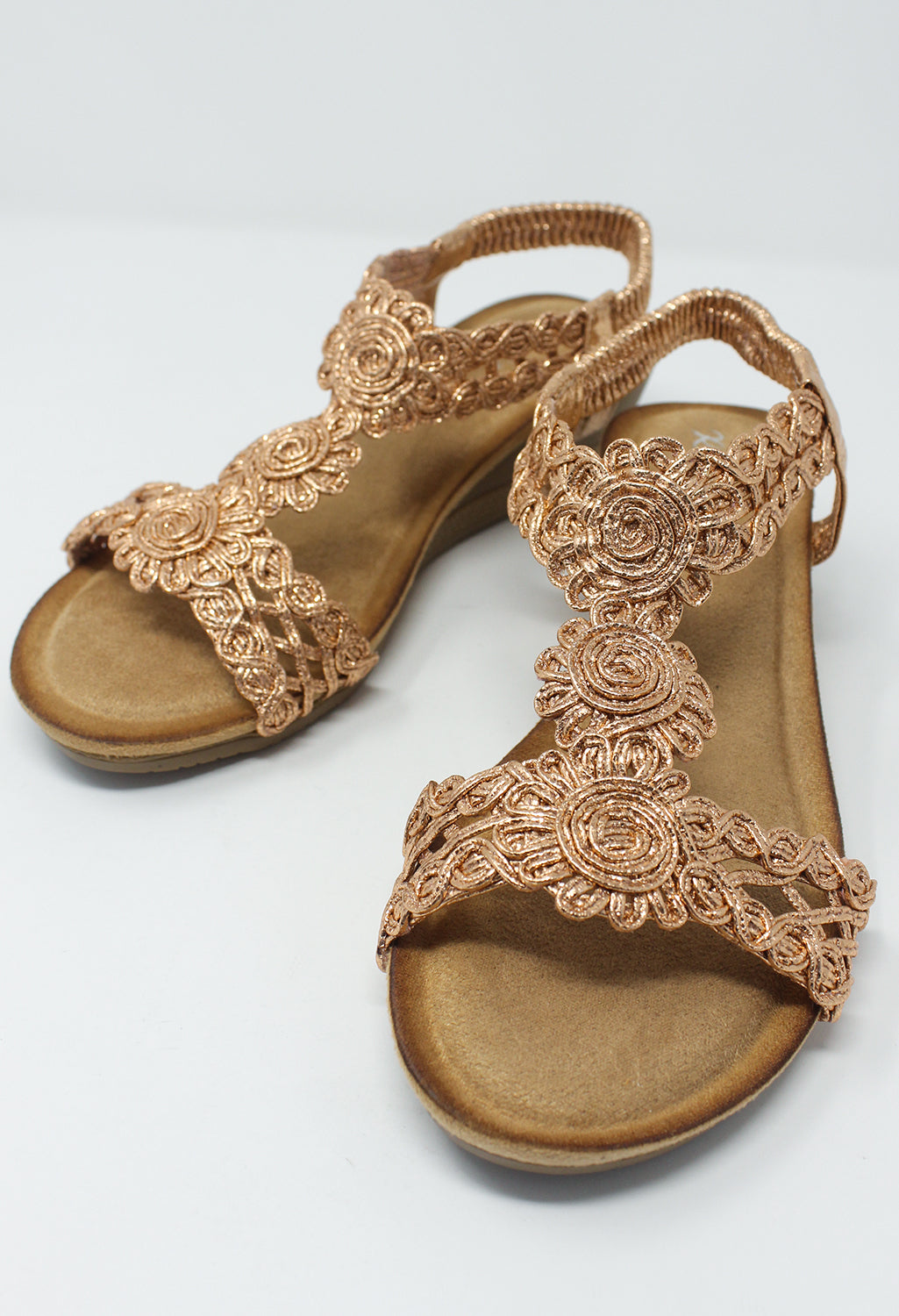 Rose Gold Wedge Sandal-1