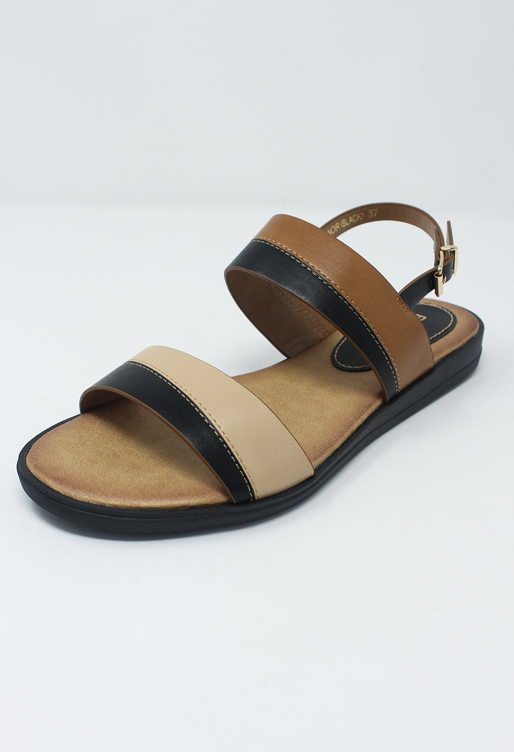 Black Flat Sling-back Sandal