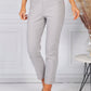 SILVER GREY MAGIC SHAPE CROPPED TURN UP TROUSERS