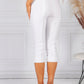 WHITE MAGIC SHAPE CAPRIS WITH DIAMANTE DETAIL