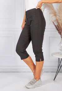 BLACK MAGIC SHAPE CAPRIS WITH DIAMANTE DETAIL