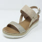 Beige Mid Wedge Strap sandal